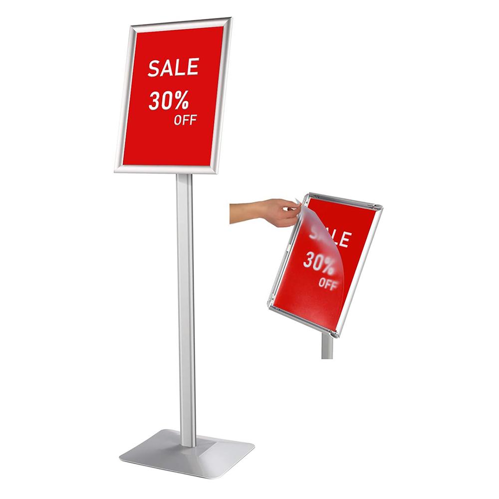 A3 Silver Poster Stand, Square Base