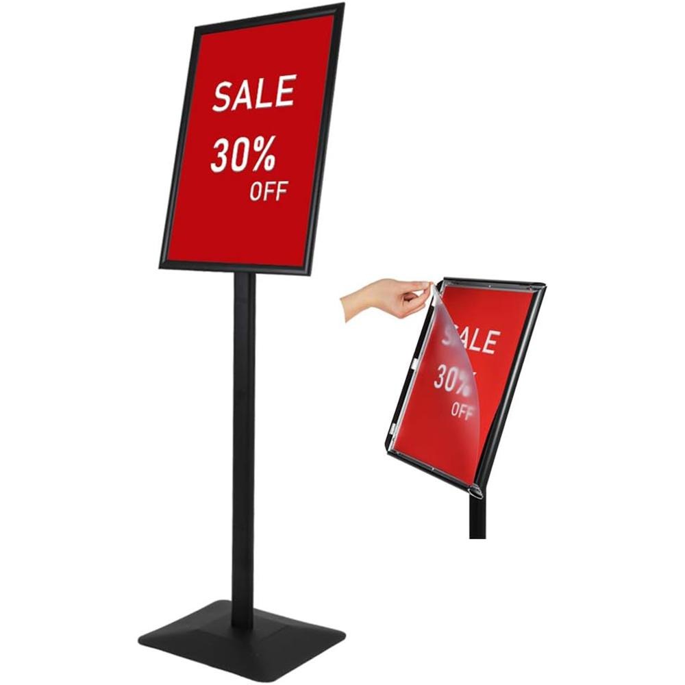 A3 Black Poster Stand, Square Base