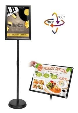 A3 Black Poster Stand, Round Base