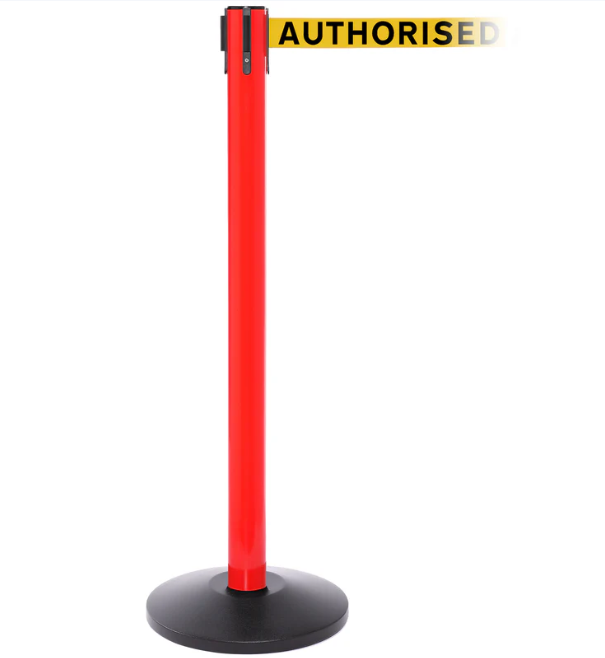 Red Pole with Black Base & Yellow Belt